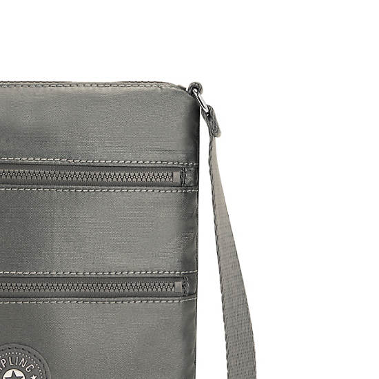 Kipling Keiko Metallic Crossbody Mini Bag Moon Grey Metallic | CA 1332KO